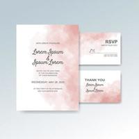 Wedding invitation with abstract watercolor background vector