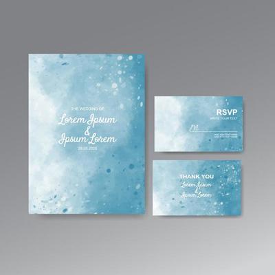 Wedding invitation with abstract watercolor background