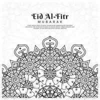 eid al-fitr con fondo de flores mehndi. ilustración abstracta vector