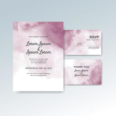 Wedding invitation with abstract watercolor background