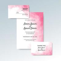 Wedding invitation with abstract watercolor background vector