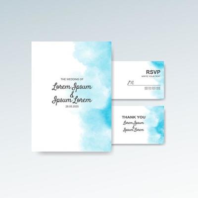 Wedding invitation with abstract watercolor background