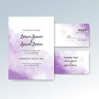 Wedding invitation with abstract watercolor background vector