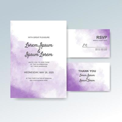 Wedding invitation with abstract watercolor background