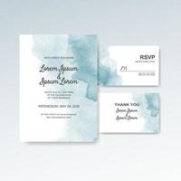 Wedding invitation with abstract watercolor background vector