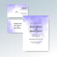 Wedding invitation with abstract watercolor background vector