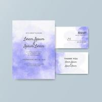 Wedding invitation with abstract watercolor background vector