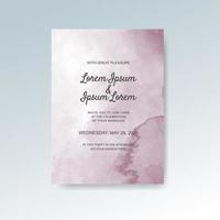 Wedding invitation with abstract watercolor background vector