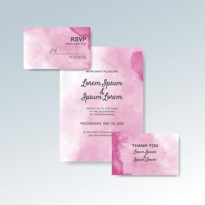 Wedding invitation with abstract watercolor background