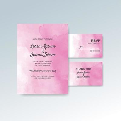 Wedding invitation with abstract watercolor background