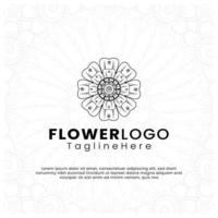 logotipo de flor de belleza de arte lineal. diseño de logotipo de inspiración. ilustración vectorial de plantilla. aislado sobre fondo blanco vector