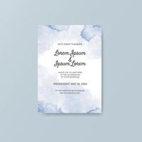 Wedding invitation with abstract watercolor background vector