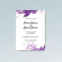 Wedding invitation with abstract watercolor background vector