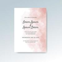 Wedding invitation with abstract watercolor background vector