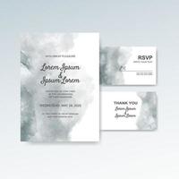 Wedding invitation with abstract watercolor background vector