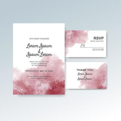 Wedding invitation with abstract watercolor background