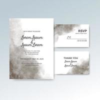 Wedding invitation with abstract watercolor background vector