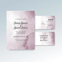 Wedding invitation with abstract watercolor background vector