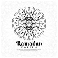 ramadan kareem con fondo de flores mehndi. ilustración abstracta vector