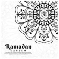 ramadan kareem con fondo de flores mehndi. ilustración abstracta vector