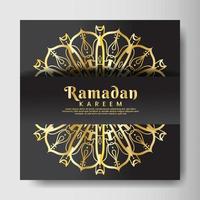 ramadhan kareem con fondo de mandala. diseño para tu fecha, postal, pancarta, logo. vector