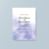 Wedding invitation with abstract watercolor background vector