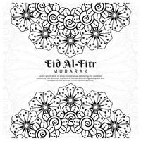 eid al-fitr con fondo de flores mehndi. ilustración abstracta vector