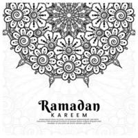 ramadan kareem con fondo de flores mehndi. ilustración abstracta vector