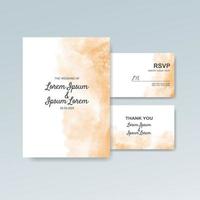 Wedding invitation with abstract watercolor background vector