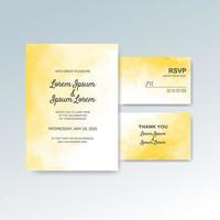 Wedding invitation with abstract watercolor background vector