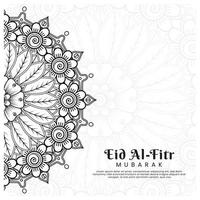 eid al-fitr con fondo de flores mehndi. ilustración abstracta vector