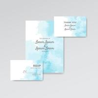 Wedding invitation with abstract watercolor background vector