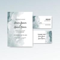 Wedding invitation with abstract watercolor background vector