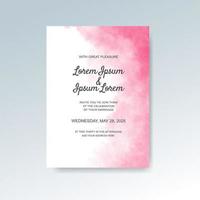 Wedding invitation with abstract watercolor background vector