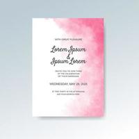 Wedding invitation with abstract watercolor background vector