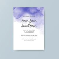 Wedding invitation with abstract watercolor background vector