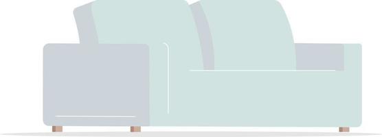 Minimalist white sofa semi flat color vector object