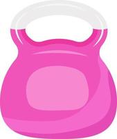 Pink kettlebell semi flat color vector object