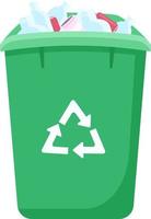 Trash can for plastic bottles semi flat color vector object