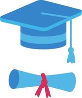 Getting graduate degree semi flat color vector object