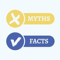 Myths facts button. Vector icon