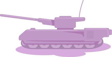 Battle tank semi flat color vector object