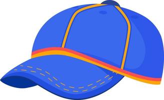 sombrero de béisbol objeto vectorial de color semiplano vector