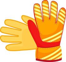 Soccer goalkeeper gloves semi flat color vector object