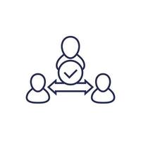 broker or third party line icon on white vector