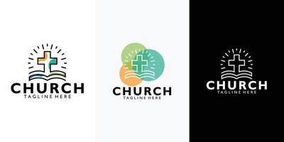 vector de icono de logotipo de iglesia aislado