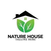 naturaleza casa logo icono vector aislado