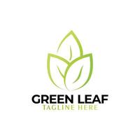 green leaf logo icon vector isolated