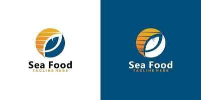 vector de icono de logotipo de comida de mar aislado