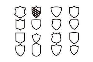 vector de icono de logotipo de línea de escudo aislado